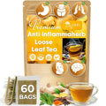 60 Tea Bags - Anti-Inflammaheb Loose Leaf Tea, 100% Natural from Ginger, Turmeric, Peppermint, Black Pepper, Cinnamon. Made with Natural Material Tea Bags. No Sugar, No Caffeine, No Gluten, Vegan. (60 Tea Bags)