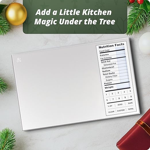 Greater Goods Food Scale with Nutrition Calculator, Non Connected Calorie Scale for Meal Prep, Weight Loss, 2000 Pre-Loaded Food Codes, Compact Kitchen Scale, Battery Operated, 11lb Capacity, Silver