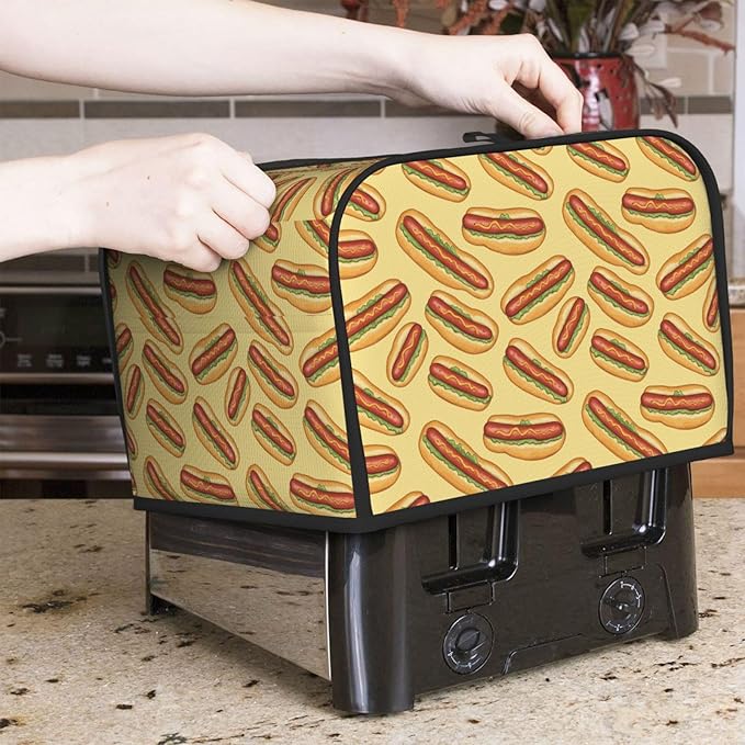 Toaster Cover 4 Slice Hotdogs Kitchen Small Appliance Covers with Pockets Dust and Fingerprint Protection