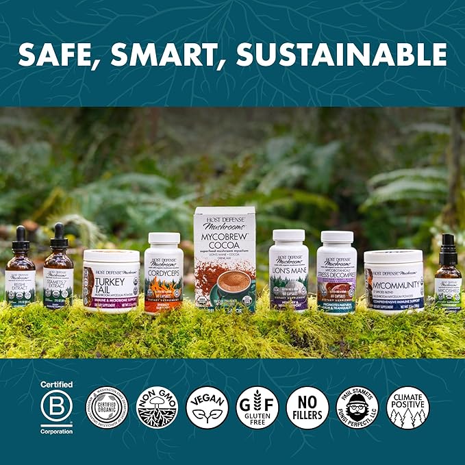 Host Defense Reishi Capsules - Heart & Immune Health Support Supplement - Mushroom Supplement to Support Energy & Vitality - Reishi Supplement to Aid Overall Well-Being - 120 Capsules