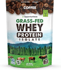 Opportuniteas Grass Fed Coffee Whey Protein Isolate Powder - 27g Protein Powder Without Artificial Sweeteners, 60mg Caffeine, Hormone-Free Cows - 5lb