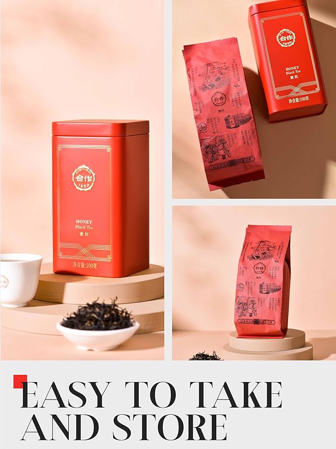 CO-OP 1950 Honey Black Tea Loose Leaf Tea, 100g, Premium High Mountain Whole Loose Leaf Black Tea, Naturally Sweet & Mellow, Unique Floral & Nectar Aroma, No Additives, 20 Empty Tea Bags Included, Tin