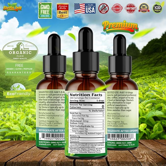 Stevia Intl - (Pack of 5) Wonka Land Bundle. Stevia Liquid Drops with 5 Flavors. All Naturally Sweet, Non-Bitter, No Sugar Added, 0 Carb, 0 Calorie, Non-GMO, Vegan, Diabetic & Keto Friendly (1oz)