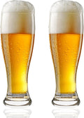 Bar Glasses, Classic Pilsner Tall Glasses with Heavy Base, 17 Oz. (Set of 2)