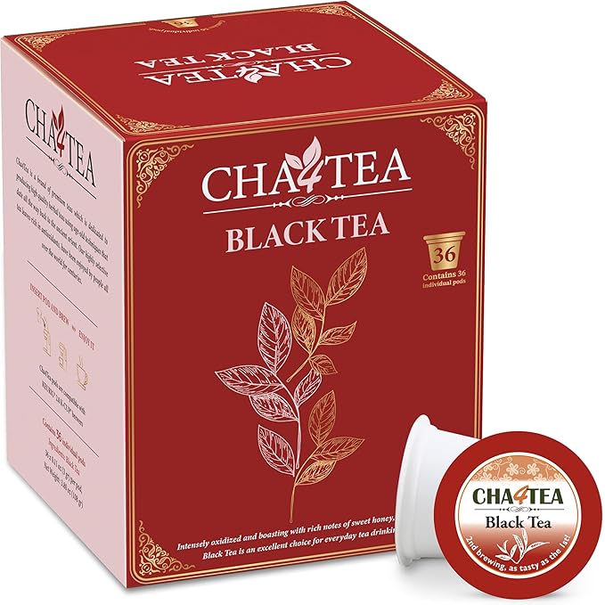 Cha4TEA 36-Count Black Tea Pods for Keurig K-Cup Brewers