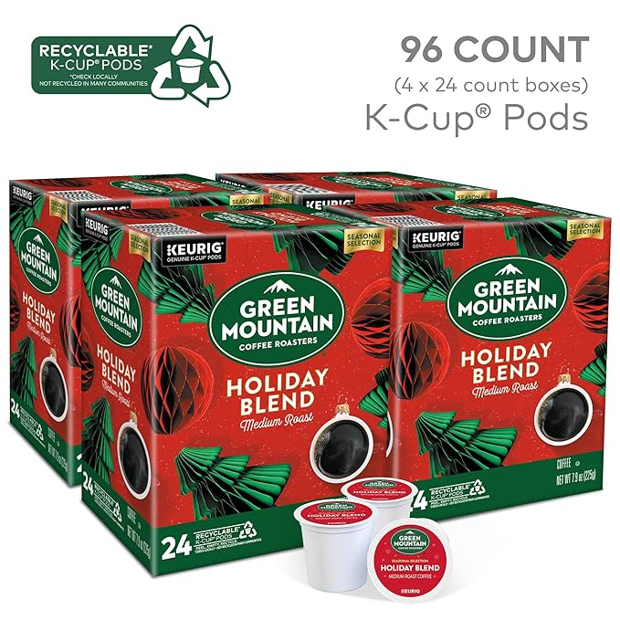 Green Mountain Coffee Roasters Holiday Blend, Keurig Single Serve K-Cup Pods, 96 Count