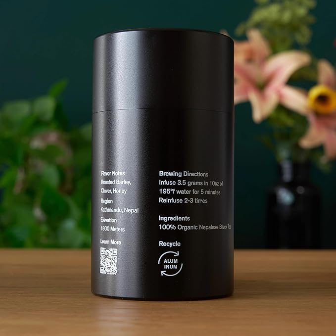 August Uncommon Loose Leaf Black Holiday Tea (Loose Leaf Tin 2.1 oz, Single Estate Nepalese)