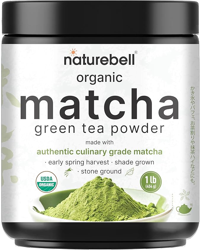 Organic Matcha Green Tea Powder, 1 Pound | Unsweetened with Zero Sugar, Culinary Grade, Potent Early Spring Leaf Harvest, Fine Stone Ground – Vegan, All Purpose, Great for Matcha Latte