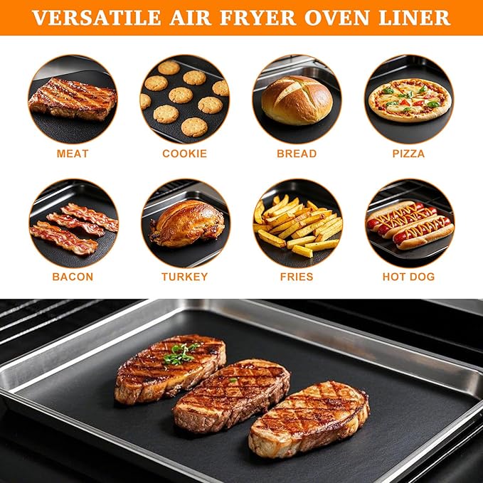 5 PCS Teflon Mats Oven Liner for Emeril Lagasse 26 QT French Door 360 Air Fryer, Reusable Air Fryer Liners for Emeril Lagasse Accessories