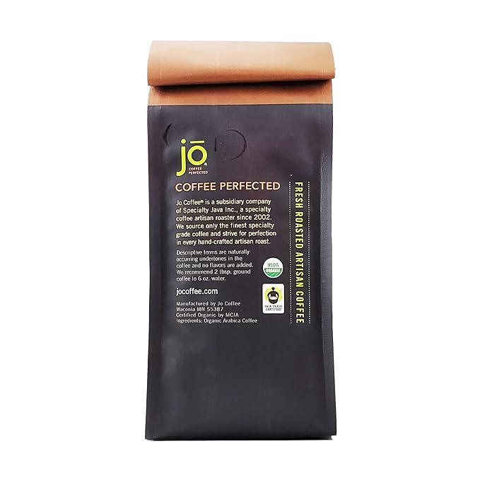 SMOOTH JO DECAF: 12 oz Organic Dark French Roast Whole Bean Coffee, Swiss Water Process, Rich Creamy Fair Trade Certified, 100% Arabica Certified Organic, Chemical Gluten Free by Jo Coffee®