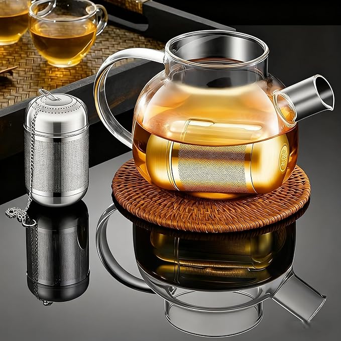 Stainless Steel Infuser Tea Drain Strainer Seasoning Strainer Spice Infuser for Cooking with Chain Hook (100ML)