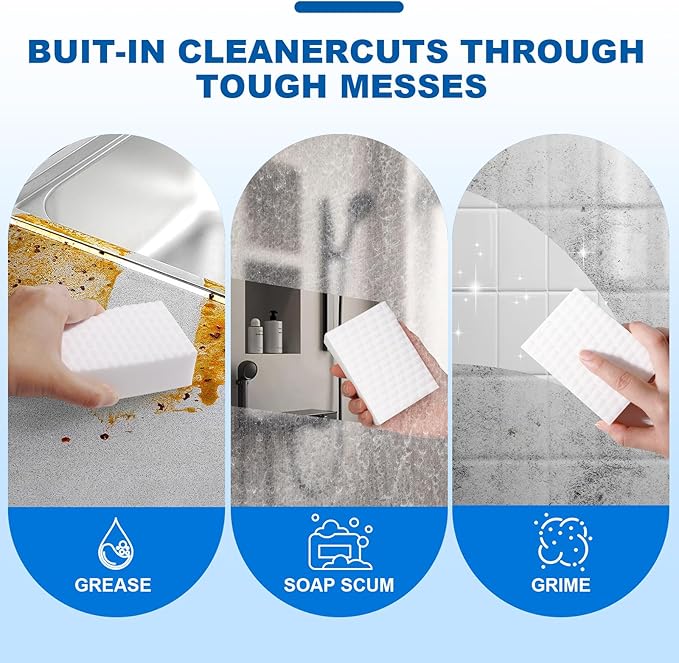 50 Ct Thick Melamine Sponges 1.18in - Sink, Bathtub & Tile Cleaner(Ultra-Durable)