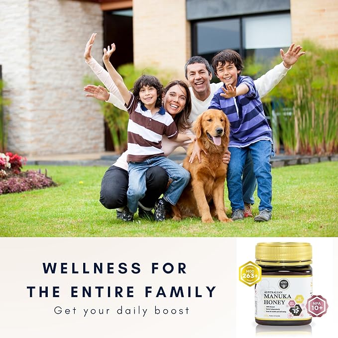 Honey Australia Manuka Honey MGO 263+ | 17.6 oz | Raw, Organic, Pure Honey for Daily Wellness & Energy | Natural Sweetener & Health Boost | Rich in Nutrients, Delicious, Creamy Flavor