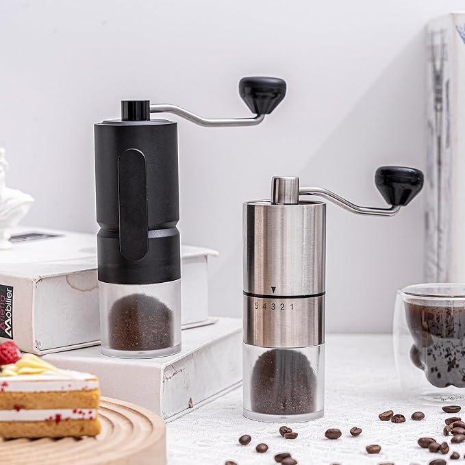 Topadorn Manual Coffee Grinder with Hand Crank Travel Coffee Bean Stainless Steel Grinder Great Gift for Home, Espresso, Office and Camping