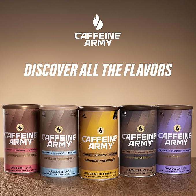 CAFFEINE ARMY Variety Pack | Comprehensive Functional Coffee with MCTs, CoQ10, Collagen and Adaptogens: Clean Energy + Supports Daily Attention, No Jitters or Crash |12 Stick (4.02 oz)