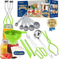 Canning Supplies Starter Kit,Canning Kit for Beginners of 9 with Jar Lifter，Wide Mouth Funnel,Wrench,Tongs,Lid Lifter,Bubble Popper,Canning Labels,ladle,Measuring Spoon-Neon Green