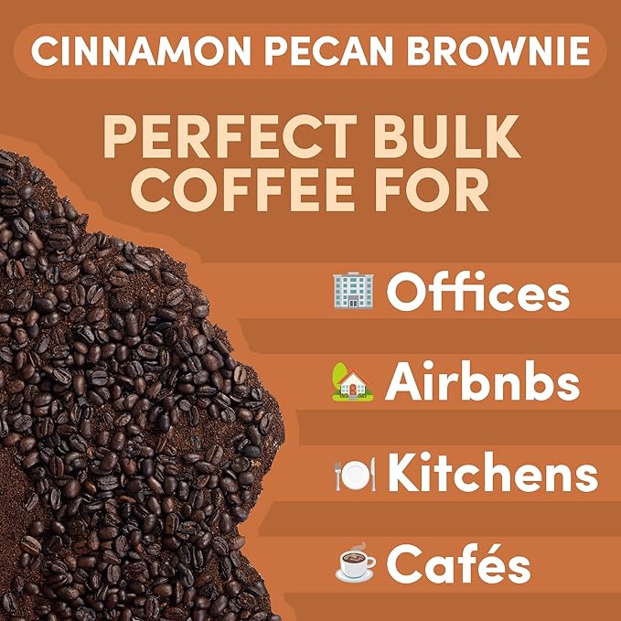Sarasota Coffee Whole Bean Cinnamon Pecan Brownie | Medium Roast Gourmet Flavored Coffee Beans | Low Acid, Mold Free, Specialty Grade Bulk Beans | 5lb (80 oz)