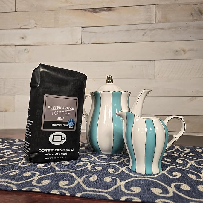 Butterscotch Toffee Flavored Coffee SWP Decaf, Specialty Arabica Coffee, Medium Roast, 12 ounce, Whole Bean