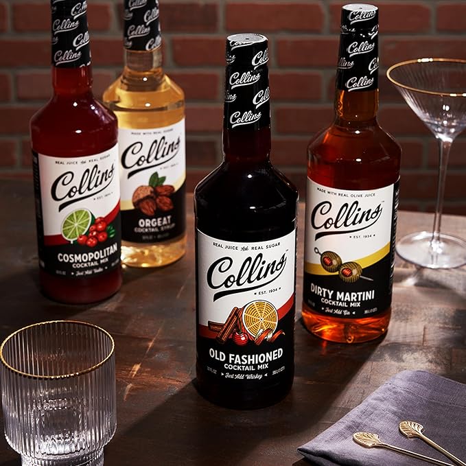 Collins Dirty Martini Mix, Made With Real Olive Brine for the Bold Flavor You Need, Classic Cocktail Recipe Ingredient, Bartender Mixer, Drinking Gifts, Home Cocktail bar, Set of 6 32 fl oz Bottles
