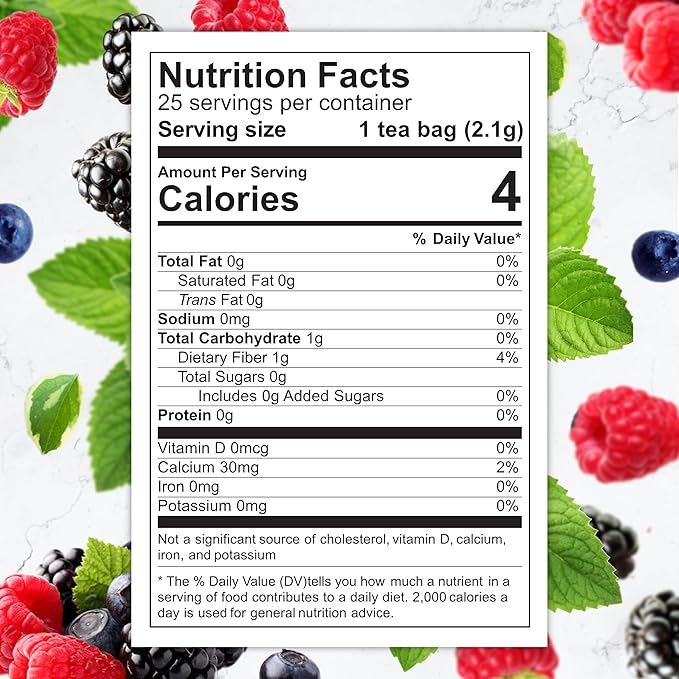 Total Tea Slimming Detox Tea for a Healthy Weight Support - Caffeine Free - Herbal Tea with Chamomile, Hibiscus, Ginger Root for Colon Cleanse - Natural Fruit Tea for Digestive Health