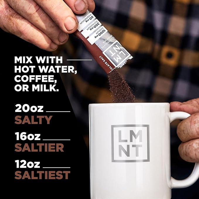 LMNT Zero Sugar Hot Chocolate or Coffee Mixer - Chocolate Salt | Drink Mix | 12-Count