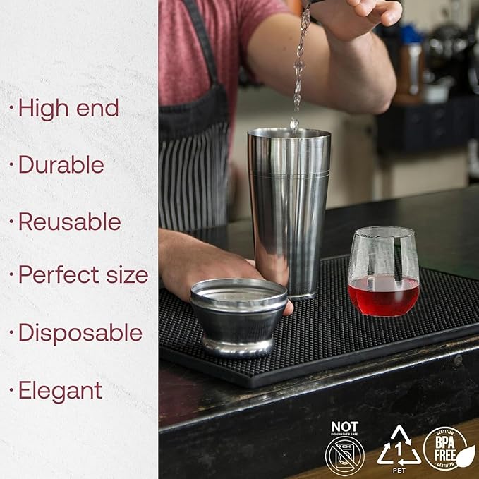 Smarty Had A Party 64 Piece Clear Disposable Stemless Wine Glasses – 12 oz Clear Plastic Cups – Nice Disposable Cups, Plastic Spritz Glasses for Weddings, Birthdays, Parties & All Events
