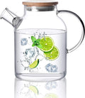 CnGlass Glass Teapot Stovetop Safe,50.7oz Clear Glass Pitcher with Removable Filter Spout for Loose Leaf and Blooming Teabag