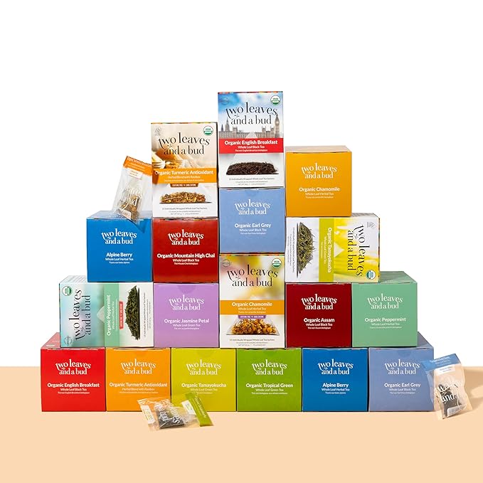 Two Leaves and a Bud Organic Mountain High Chai Tea Bags, Whole Leaf Black Tea and Spices in Compostable Sachets,15 Count (Pack of 1)