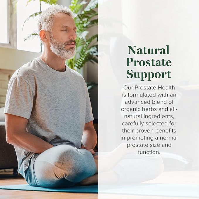Global Healing Organic Prostate Health - Mens Health Supplement - Prostate Supplements Help Urinary Bladder Control, Frequent Urination Relief Reduces Bathroom Trips - 2 Fl Oz