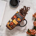 DUSVALLY Ceramic Coffee Mug with Lid for Car Cup Holder, Porcelain Travel Tea Cup for Latte, Cappuccino and Cocoa, Men Women Office & Home, 17 Oz