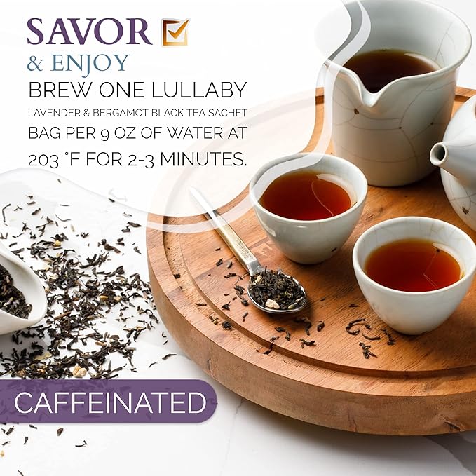 Organic Lavender Earl Grey Loose Leaf Black Tea | 12 OZ Loose Leaf Bulk Pack (150+ Cups) | NATURAL ANTIOXIDANTS | 100% Real ingredients |By T SECRETEA, Lullaby