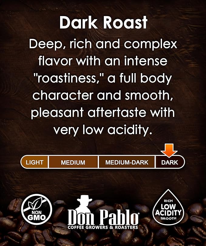 Don Pablo Colombian Supremo - Limited Edition Dark Roast Gourmet Coffee, 100% Arabica Whole Bean, Non-GMO, Low Acidity, 2 Pound (2 lb) Bag