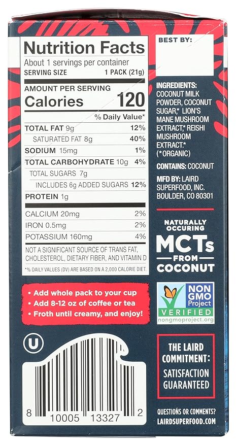 Laird Superfood Sweet & Creamy Powdered Superfood Creamer 5 Count, 0.7 Oz