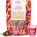 Katy's Blood Orange Loose Leaf Tea | Fruity & Citrusy Herbal Tea | Orange Peel & Hibiscus | Caffeine-Free & Hydrating Fruit Tea | 30+ Cups | Hot or Iced | Antioxidant-Rich | Woman-Owned | 3oz Pouch