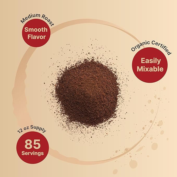 NatureBell Organic Mushroom Coffee with MCT Oil, 12oz (85 Servings) | 10-in-1 Adaptogenic Blend with Lion’s Mane, Reishi, Shiitake, Chaga & More | Instant Mix