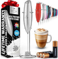 Zulay Kitchen Patented Tornado Triple Whisk Milk Frother with 4 Duracell Batteries – Handheld Foam Maker for Coffee, Lattes, Matcha & Hot Chocolate – Rich, Creamy Froth in Seconds