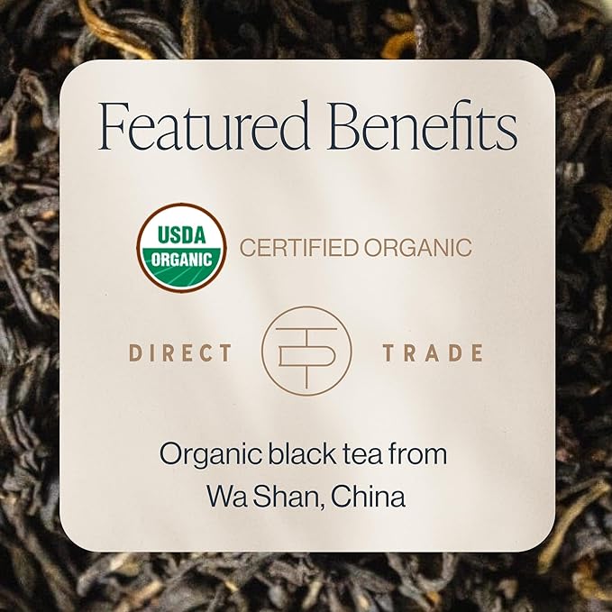 Rishi Tea China Breakfast Black Loose Leaf Tea - Organic, Robust & Caffeinated, Enjoy Hot or Iced - 16 Ounces, 50+ Servings