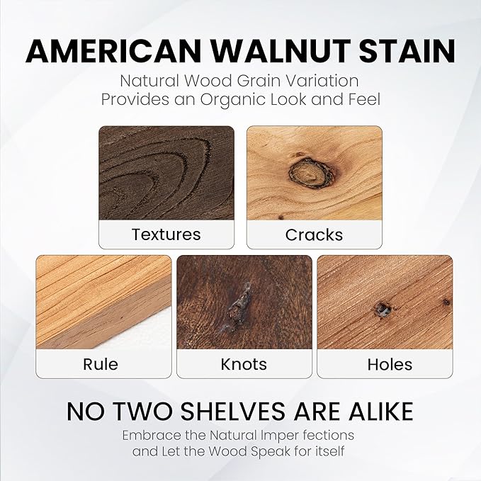 Fun Memories 42" Floating Shelves for Wall, Rustic Solid Elm Wood Floating Shelves - Invisible Bracket Mount, Extra Long Wall Mounted Shelf for Living Room, Bathroom, Bedroom, Kitchen, Natural