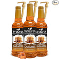 Syruvia Caramel Syrup - 25.4 fl oz. Premium Coffee Flavoring Syrup. Kosher, and Gluten-Free. Perfect for Enhancing Drinks, Sodas, Shakes, Desserts, and More With Pump (Pack of 3)
