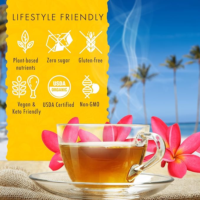 Organic Lemon Chamomile Tea - Caffeine Free Herbal Tea - Supports a Good Night’s Sleep, Calming, Relaxing for Bedtime, 20 Bags