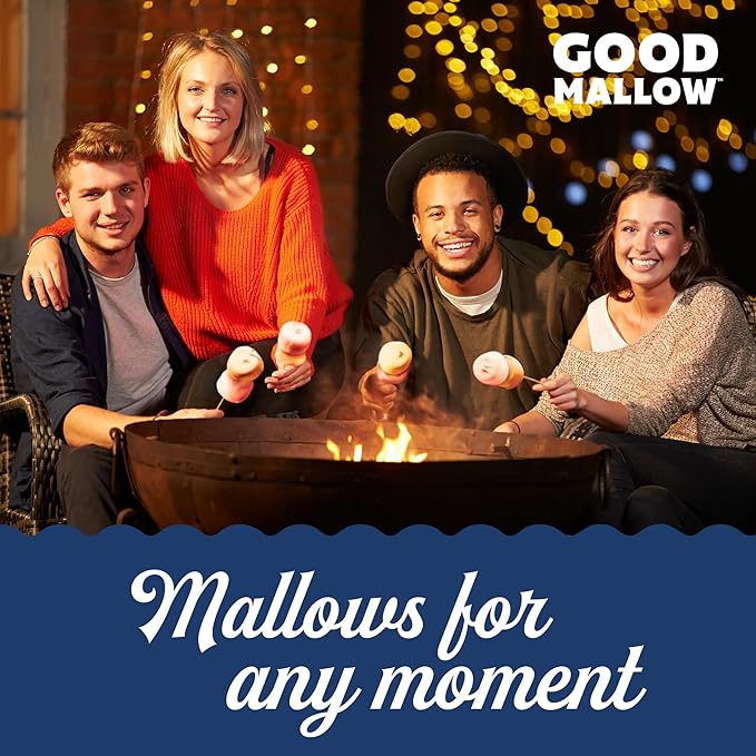 GoodMallow Vegan Marshmallows - Large Kosher Halal Gluten Free Dairy Free Healthy- Natural Gelatin Free Marshmallows for Hot Chocolate, Smores, Baking - Nothing Artificial, Made in USA (White Vanilla ) (Pack of 4)