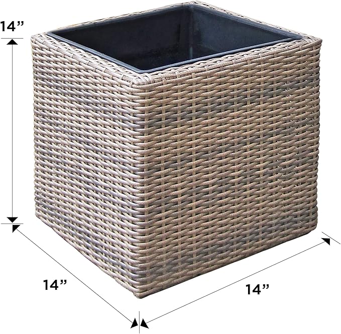 Koolscapes Wicker-Look Water Feature Mini Pond and Fountain, Brown, 200 GPH Pump, Weather Resistant Self-Contained Indoor or Outdoor Pond Kit for Deck Porch Balcony Garden Yard Pool Sunroom Patio