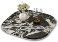 Vanity Decorative Tray, 12" x 12" Black Marble Pattern Perfume Tray, Bathroom Tray Countertop Organizer for Soap Towel, Jewelry, Candle