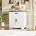 Onelike Modern Sideboard Buffet Cabinet with Storage, Farmhouse Kitchen Cabinet Buffet Table with Doors and Drawers, for Dining Room, White, 30"