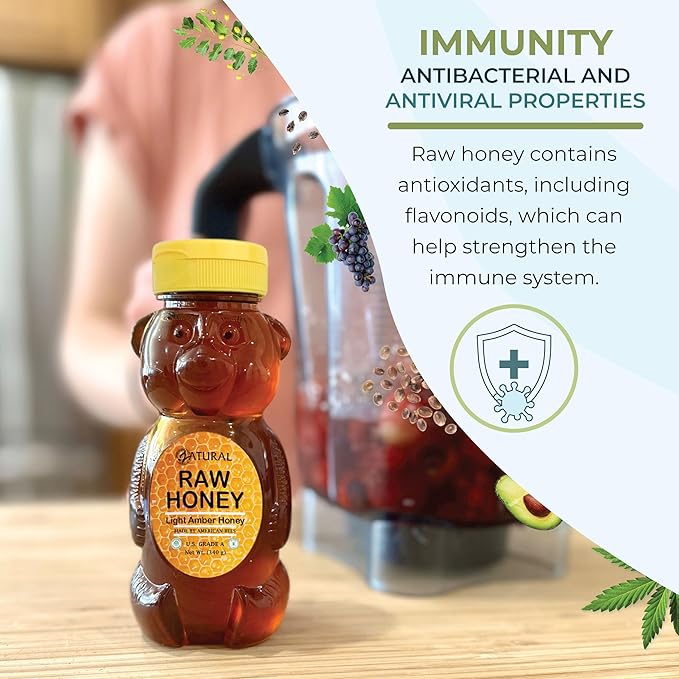 Zatural 100% Pure Natural Honey | Premium Unfiltered Sweetener & Food Ingredient | Ideal for Beverages, Baking & Culinary Use (12 Ounces)