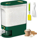 22 Lbs Rice Dispenser, Large Dry Food Storage Container with with Measuring Cup & Time Scale, Food Dispenser Kitchen Organization and Pantry Store for Cereal Dry Food (Green)