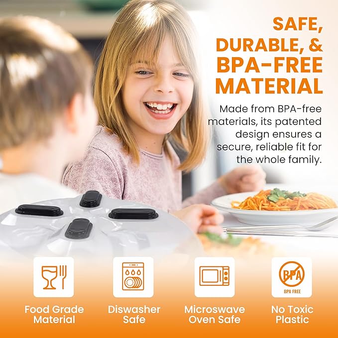 HOVER COVER Magnetic Splatter Cover, 12-Inch Clear BPA-Free Food Lid, Vented Plate Guard with Steam Vents, Anti-Splash Microwave Lid, Dishwasher Safe, Space-Saving Magnetic Storage - Onyx Black