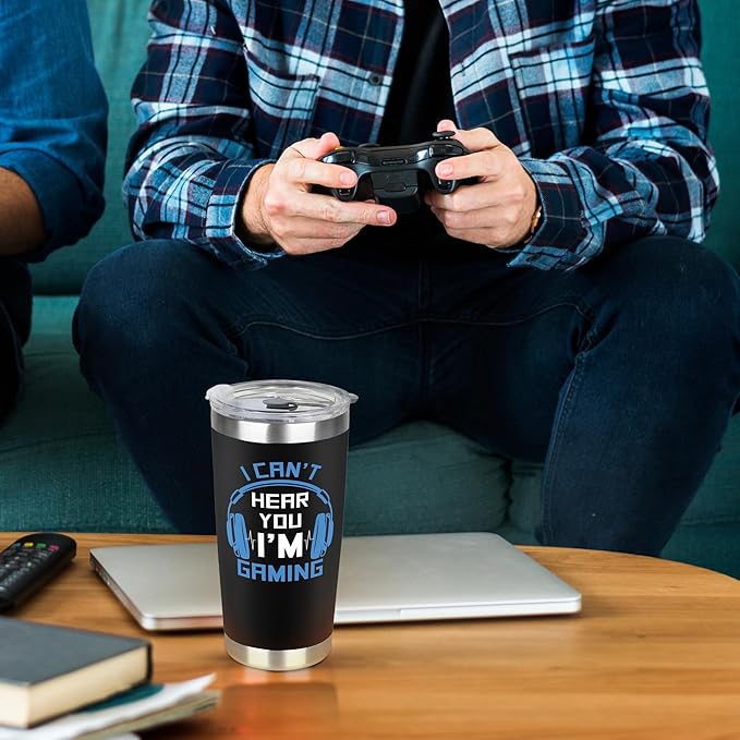 Gaming Gifts for Men, Boys, Women, Boyfriend - Fathers Day Game Gift - I Can't Hear You I'm Gaming Gift - 20 Oz Stainless Steel Tumbler