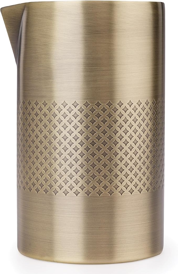 Barfly Double Wall Diamond Lattice Mixing Tin, Antique Gold