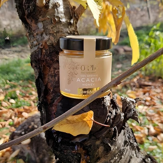 ORPHE Organic Acacia Honey – Clean Simple Natural Sweetener for Coffee, Tea, Matcha and Breakfast, Unheated & Creamed 9oz Glass Jar